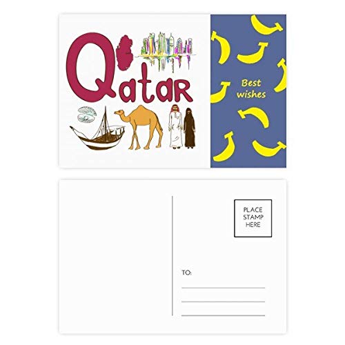Cartes postales Qatar hauts-lieux touristiques merci multicolore