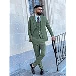 3 Piece Suit Men Slim Fit Wedding Suits for Mens Elegant One Button Jacket Single Breasted Vest Pants Set - Image 2