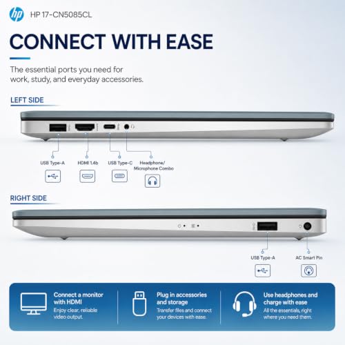 Image of HP New 17.3 inch Touchscreen Business Laptop(2026 Premium Edition), Intel Core Ultra 7 225U(12 Cores, Up to 4.8 GHz), 64GB DDR5, 1TB PCIe, Backlit Keyboard, Fingerprint Reader, Windows 11 with MS365 Web
