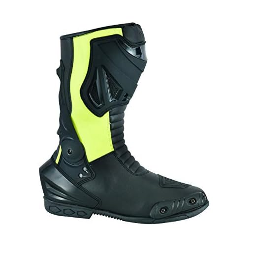 JET Botas Moto Motocicleta Deportivas Hombre Armadura Impermeable Cuero (45 EU, Negro Fluro)