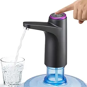 Hoteon Automatic Water Dispenser Pump for Drinking Water Can, with Rechargeable Battery, Hassle-Free, Easy Clean, Avoid Bacterial Retention and Portable Water Pump for Home, Outdoor,Office etc (Black)