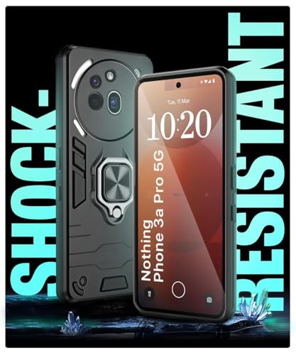 Image of AIBEX Armor Back Cover Compatible for Nothing Phone 3(a) Pro 5G| Rugged Shockproof Case with Ring Holder & Kickstand | Military-Grade Protection | Magnetic Car Mount Compatible