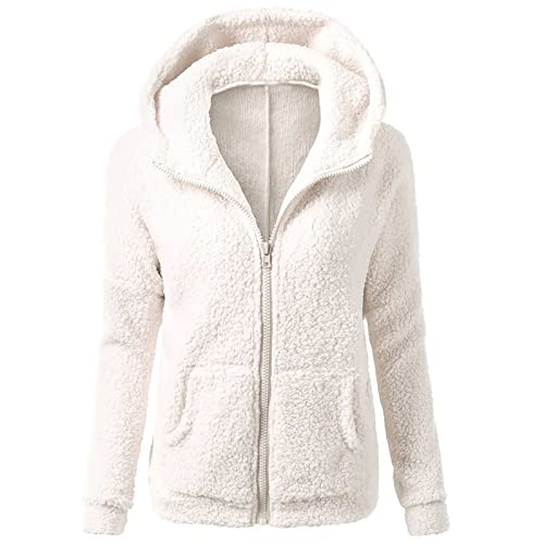Trendy Sherpa Jacket for Women Winter Warm Wool Coats Zip Up Hoodie Sweater Coat Hooded Long Sleeve Outwear2