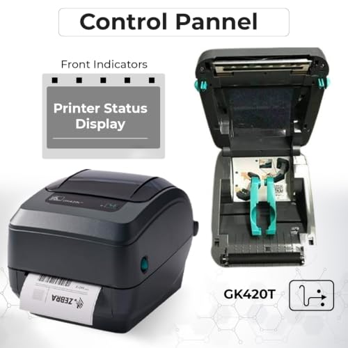 Image of Zebra GK420T Thermal Transfer Desktop Printer for Labels, Receipts, Barcodes, Tags - 1 Year Warranty with Power Cable + 24V AC Adapter + 4x6 Roll + USB 2.0 Cable + Microfiber Cloth (Renewed)