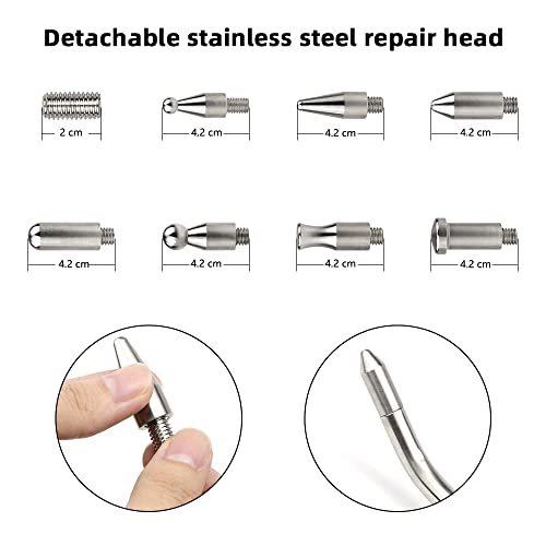 Image of WHDZ Paintless Dent Repair Tools 5 Pieces Dent Removal Rods with Awl Head Car Auto Body Dent Removal Kit of Hail Dents and Door Ding