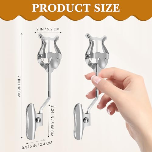 Homoyoyo Trombone Lyre: Silver Metal Trombone Lyre Holder for Marching Band,7.3Inch Sheet Music Clip and Flip Folder,General Musical Instruments Accessories for Trumpeter Clarinet Bass - Thumbnail 6