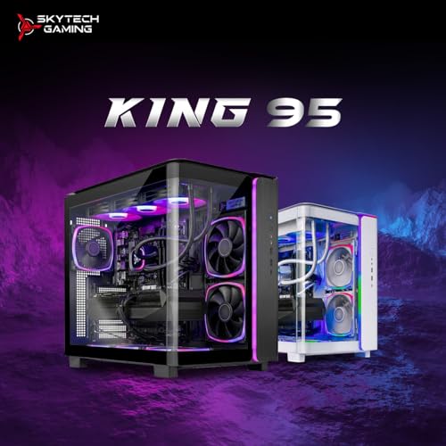 Image of Skytech Gaming King 95 Gaming PC, AMD Ryzen 7 9850X3D 4.7GHz, NVIDIA RTX 5070 Ti 16GB VRAM, 2TB Gen4 NVMe SSD, 32GB DDR5 RAM 5600, 850W Gold ATX 3 PSU, 360 ARGB AIO, WI-FI 6, Windows 11, Desktop
