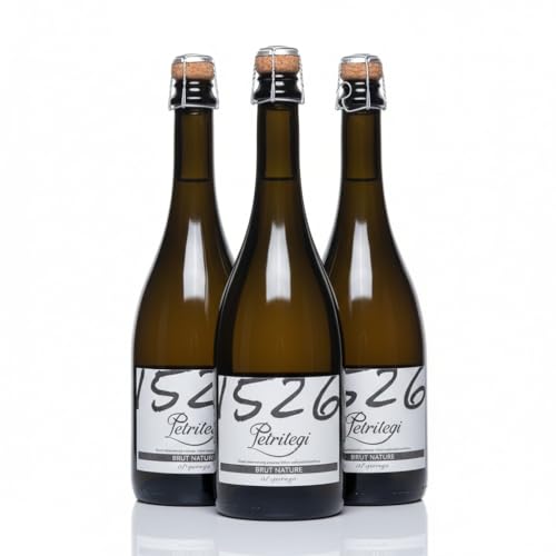 Sidra Natural Espumosa Petritegi Aparduna Brut Nature – Elaborada con Manzanas Autóctonas del País Vasco según el Método Tradicional de Segunda Fermentación en Botella 7% vol. (Pack 3)
