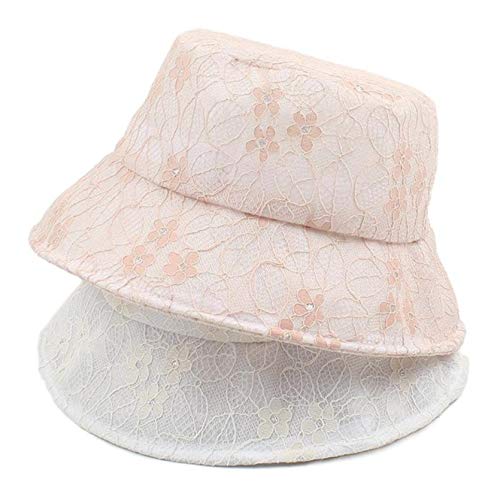 Summer Lace Bucket Hat Female Elegant Sun Caps Breathable Mesh Sunscree Foldable Fisherman Hats White #TOP1