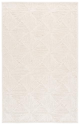 SAFAVIEH Area Rug 4x6 - Textural Collection - Ivory, Handmade