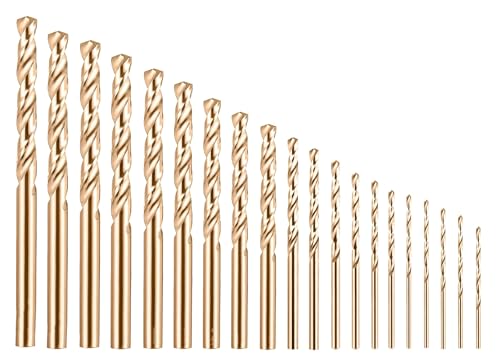 HAXIHA Präzisionsbohrer 20 Stücke M35 HSS Cobalt Bohrer Set,0,5mm bis 1,4mm,1,5 mm bis 2,4 mm Mikro-Mini-Spiralbohrer,Metallbohrer Set für Holz,Schmuck,Aluminium,Kunststoff,Bohrwerkzeuge