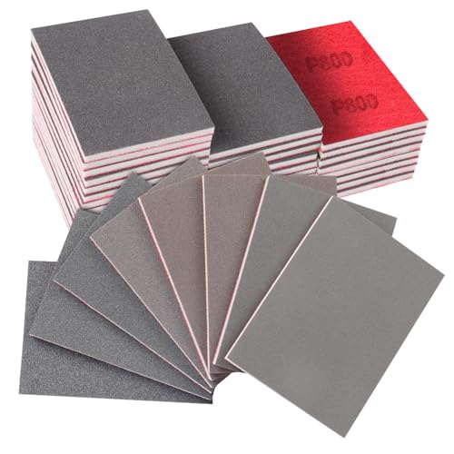 32PCS Sanding Sponge Kit, 180-3000 Grit Hook & Loop Wet Dry Sanding Sponges for Wood, Metal, Auto Body - Foam Sanding Pads for Furniture, Crafts, Drywall, and Model Polishing