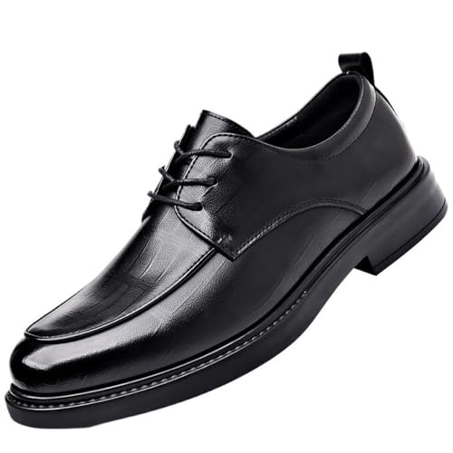 Men's Lace up Dress Shoes Genuine Leather Breathable Oxfords Comfortable Slip Formal Business Casual Work Wedding Shoes for Autumn