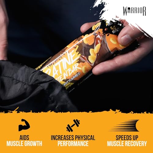 Warrior Creatine Protein Bars – Low Carb Snack, Oat Based Flapjack Bar, Increase Physical Performance, 12 x 75g (Chocolate Peanut) - Image 6