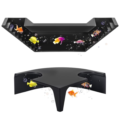 Dwitkul 2 pièces Tunnel Aquarium, Tunnel Souterrain pour Aquarium-Cachettes 360° 2 Entrées (12.8cm et 21cm) Souterrain Cachette pour Poissons/Crevettes.