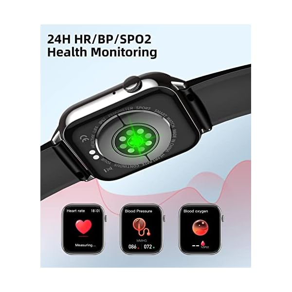 Smart Watch with Bluetooth Call, 1.68" HD Touch Screen Activity Fitness Tracker with Blood Pressure Blood Oxygen Heart Rate Sleep Monitor Pedometer, IP67 Waterproof Smart Watch for Android iPhone - Image 4