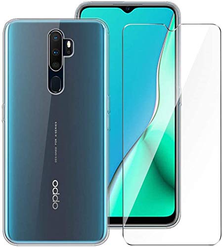 Todobarato24h Funda OPPO A5 2020 - A9 2020 (6.5) Transparente TPU Lisa Silicona + Protector Cristal Templado