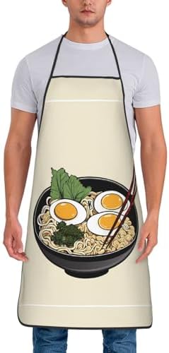 Stain Resistant Tie Back Apron for Kitchen Restaurant Commercial Home Use - Delicious Sweet Ramen image 3
