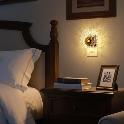 Image of DORESshop LED Night Light Plug in, [2 Pack] Night Lights Plug into Wall | Dusk-to-Dawn Sensor, 3000K Soft White, 0-100LM Adjustable Brightness, Dimmable Nightlights for Adults, Bathroom, Hallway