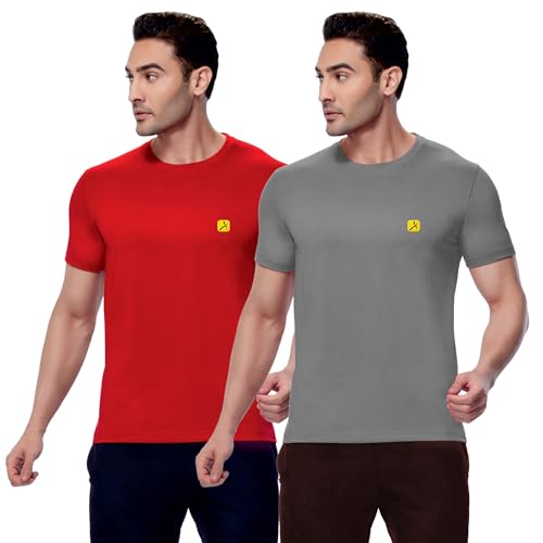 Image of AMUL COMFY Men's Cotton Plain Round Neck Half Sleeve Casual T-Shirts