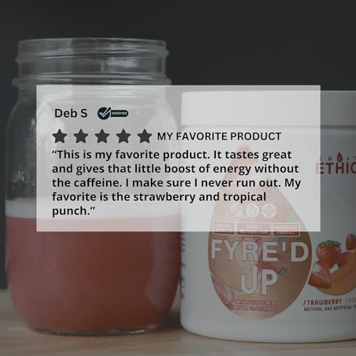 Image of Sweat Ethic FYRE'D UP Energizing Appetite Suppressant, 200 MG Natural Caffeine, Supports Active Lifestyle & Craving Control, Easy-Mix Powder for Pre Workout Energy, Tropical Sunshine Flavor, 30 Srvgs