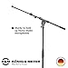 K&M König & Meyer 21090.500.55 Tripod Microphone Stand - Adjustable Telescoping 2-Piece Boom Arm - Professional Grade - Heavy Duty with Folding Leg Base - German Made Black