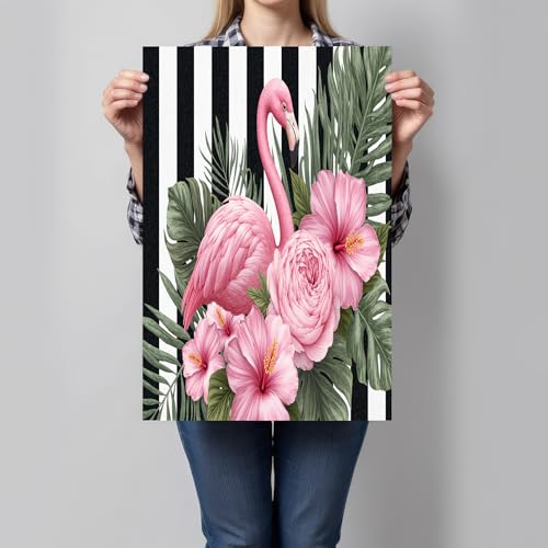 Plantes tropicales fleurs déco murale grand format 70x100cm