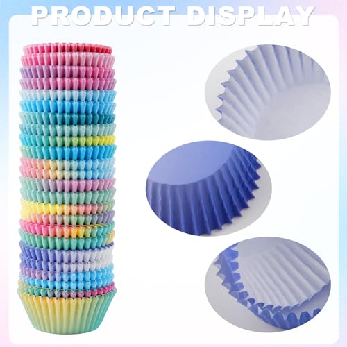 Image of 600 Pack Cupcake Liners Cupcake Baking Cups Standard Size Muffin Liners for Wedding Birthday Pride Party Candy Cake Decorations Supplies(12 Styles)