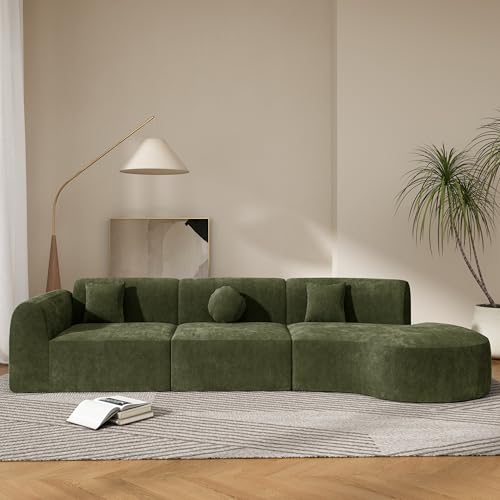 Christopher Knight Home Grelyn Modern Curved Modular Sectional Sofa, Wool