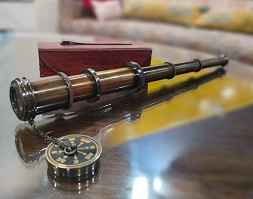 Vintage Ship Brass Handheld Mini Telescope Marine Sailor Watching And Trekking Royal Navy Device Maritime Designer Nautical Replica #TOP2