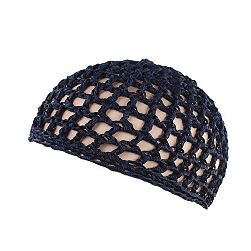 Image of Qianmome Women Soft Rayon Snood Hat Hair Net Crocheted Hair Net Cap Mix Colors