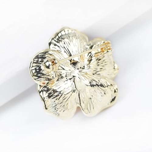 Image of Elegant Crystal Blooming Rose Flower Brooch Lapel Pin Breastpin for Women Birdal Cardigan Hat Scarf Suit Sweater Floral Pins