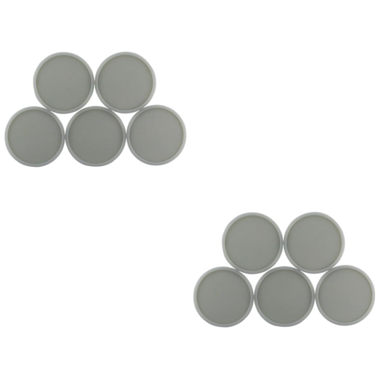 Dessous de verre ronds silicone antidérapant HEMOTON gris 10 cm x10