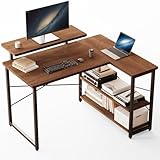 Merytes パソコンデスク 机 学習机 勉強机 computer desk ゲーミングデスクワークデスクL字デスク 棚 付き pc 省スペース 組立簡単 在宅勤務