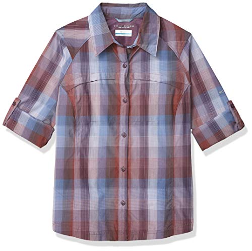Columbia Silver Ridge Plaid Long Sleeve Shirt, Dusty Purple Ombre Plaid, Medium