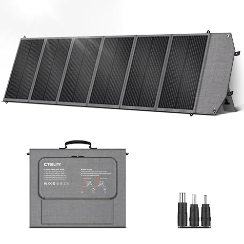 Image of CTOLITY 200W Portable Solar Panel,Solar Panels w/Kickstands Foladable Solar Charger 23% High Efficiency USB/Type-C/XT60/MC4 Outputs for Marine, Power Station,RV, SUV, Camping,Off-Grid Outdoor