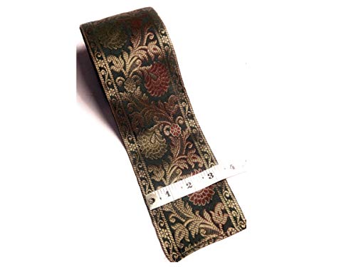 Image of Floral Brocade Ethnic Work Laces and Borders Material for Dresses, Sarees, Lehenga, Suits, Blouses, Dupatta, chunri and Crafts
