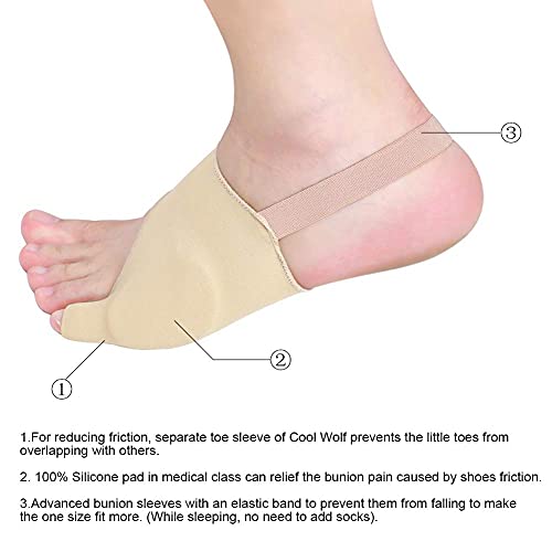 Tailor Bunion Corrector, Bunion Pads For Bunion Pinky Toe Relief, Tailors Bunion Splint For Toe Straightener, Little Toe Separator, Overlapping, Soft Silicone Gel Bunion Pad With Anti-Slip (L) #TOP3