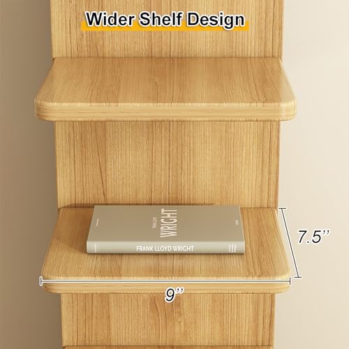 Torre de libros para salón pequeño y estantería de madera estrecha decorativa 6