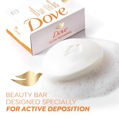Image of Dove Glow Recharge Serum Beauty Bar | 3% Brightening serum + Vit C | Energizes & Illuminates skin | Paraben & SLS free | 375g (125g x 3)