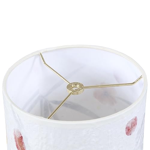 Image of Aspen Creative 31319 Drum Shape Spider Construction Lamp Shade in White with Petal Paper, (8 inch x 8 inch x 11 inch)