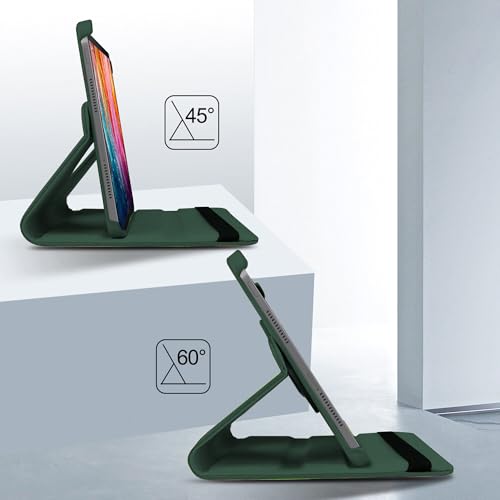 Image of TGK 360 Rotatable Smart Flip Cover for Lenovo Idea Tab Pro 12.7 Inch 2025 TB-373FU TB-375FC Tablet Case (Dark Green)