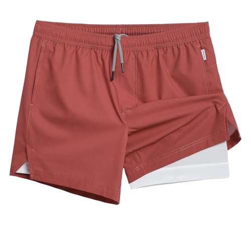 Image of maamgic Mens 5 inch Gym Running Shorts for Men 2 in 1 Quick Dry Workout Athletic Shorts