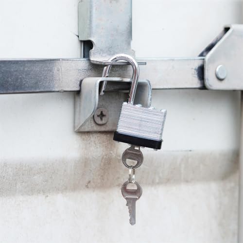 Image of 4 Pack Pad Locks with Same Key, Heavy Duty Keyed Alike Locks | Same Key Convenience, 4 Locks Share Keys, Durable Steel Body for Storage, Gates, Garages and Outdoor Use