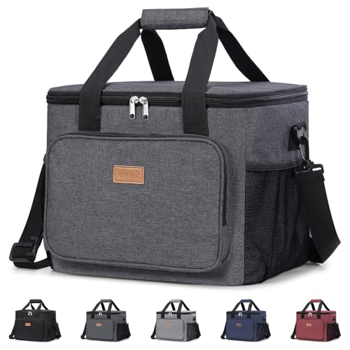 Image of Lifewit Large Lunch Bag, Insulated Lunch Box, Soft Cooler Cooling Tote for Adult Men Women, Dark Gray 40-Can (24L)