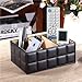 Produktbild Aufbewahrungsbox aus PU-Leder, für Zuhause, Fernbedienung, Make-up, Schreibtisch, Organizer, langlebig, Smartphone-Halter, praktisch, Büro, Kosmetik, Schreibwaren, Schwarz