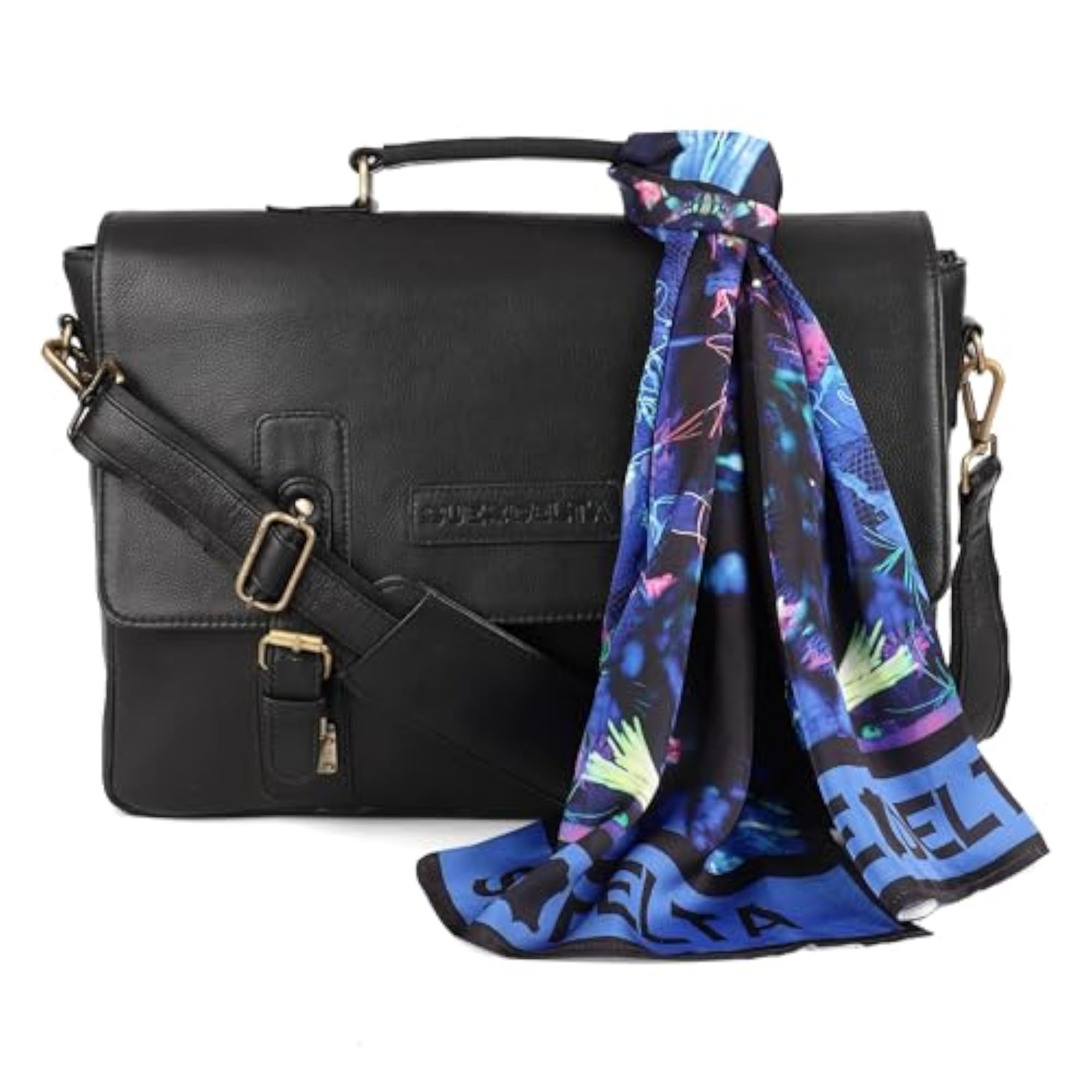 Men's Full Grain Leatherette Messenger Bag