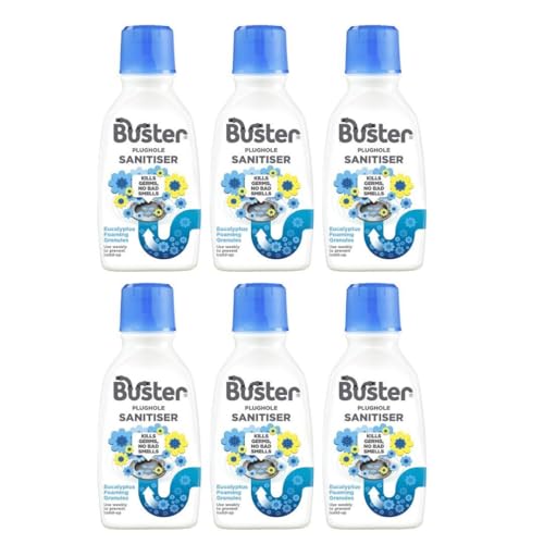 Image of Buster Plughole Sanitiser Granules Eucalyptus Drain Cleaner 300g - Pack of 6