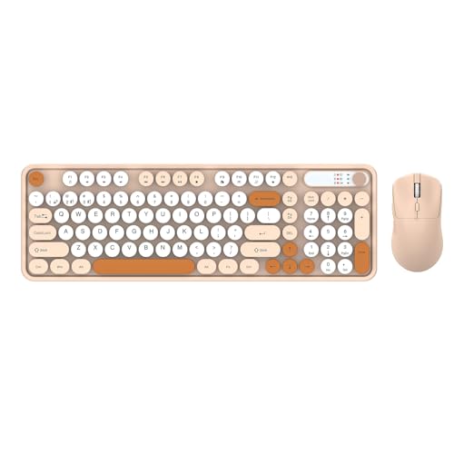 Clavier et souris sans fil mode rechargeable 2.4G et Bluetooth coloris pastel