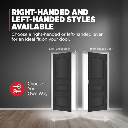 Image of Kwikset Tustin Dummy Door Handle, Single Sided Lever for Closets, French Double Doors, and Pantry, Satin Nickel Non-Turning Right Handed Interior Push /Pull Lever, with Microban Protection